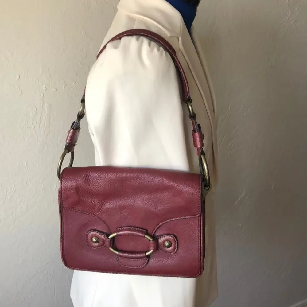 Ellen Tracy Burgundy Leather Purse
